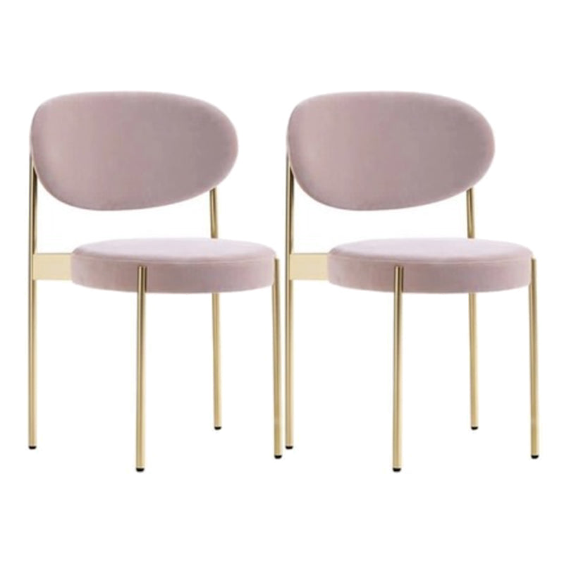 Modern Style Side Chair Open Back Armless Dining Chair for Home Pink 2 Piece Set Clearhalo 'Dining Chairs' 'Dining Tables & Seating' 'dining_chair' 'furn' 'furn_dining_chair' 'Furniture' 'furniture_dining_chair' 'Kitchen & Dining Furniture' 4978582
