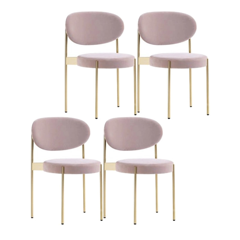 Modern Style Side Chair Open Back Armless Dining Chair for Home Pink 4 Piece Set Clearhalo 'Dining Chairs' 'Dining Tables & Seating' 'dining_chair' 'furn' 'furn_dining_chair' 'Furniture' 'furniture_dining_chair' 'Kitchen & Dining Furniture' 4978583