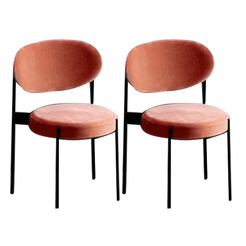 Modern Style Side Chair Open Back Armless Dining Chair for Home Orange 2 Piece Set Clearhalo 'Dining Chairs' 'Dining Tables & Seating' 'dining_chair' 'furn' 'furn_dining_chair' 'Furniture' 'furniture_dining_chair' 'Kitchen & Dining Furniture' 4978588