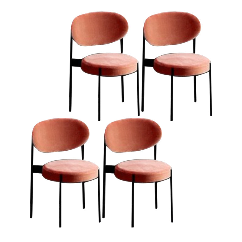 Modern Style Side Chair Open Back Armless Dining Chair for Home Orange 4 Piece Set Clearhalo 'Dining Chairs' 'Dining Tables & Seating' 'dining_chair' 'furn' 'furn_dining_chair' 'Furniture' 'furniture_dining_chair' 'Kitchen & Dining Furniture' 4978589