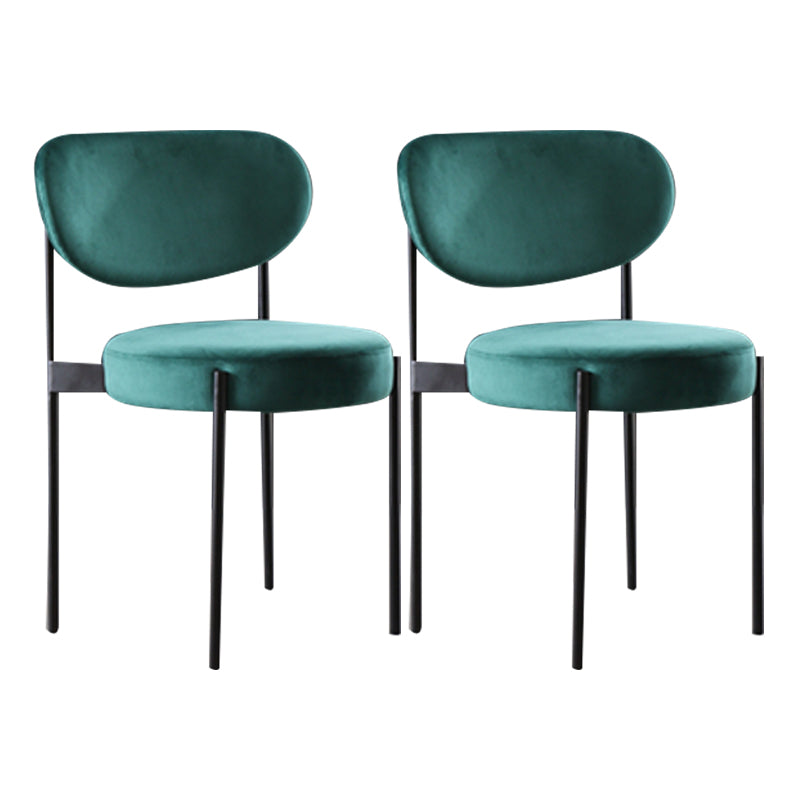 Modern Style Side Chair Open Back Armless Dining Chair for Home Green 2 Piece Set Clearhalo 'Dining Chairs' 'Dining Tables & Seating' 'dining_chair' 'furn' 'furn_dining_chair' 'Furniture' 'furniture_dining_chair' 'Kitchen & Dining Furniture' 4978594