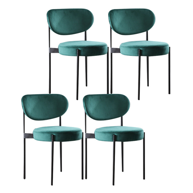 Modern Style Side Chair Open Back Armless Dining Chair for Home Green 4 Piece Set Clearhalo 'Dining Chairs' 'Dining Tables & Seating' 'dining_chair' 'furn' 'furn_dining_chair' 'Furniture' 'furniture_dining_chair' 'Kitchen & Dining Furniture' 4978595