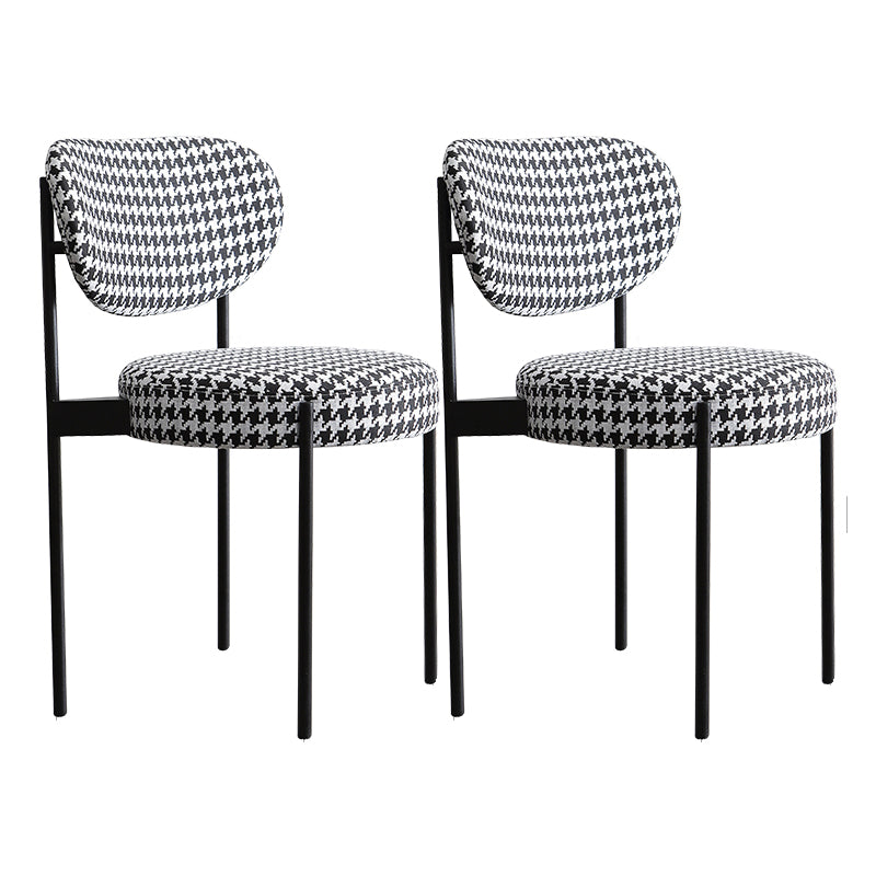 Modern Style Side Chair Open Back Armless Dining Chair for Home Black White 2 Piece Set Clearhalo 'Dining Chairs' 'Dining Tables & Seating' 'dining_chair' 'furn' 'furn_dining_chair' 'Furniture' 'furniture_dining_chair' 'Kitchen & Dining Furniture' 4978597