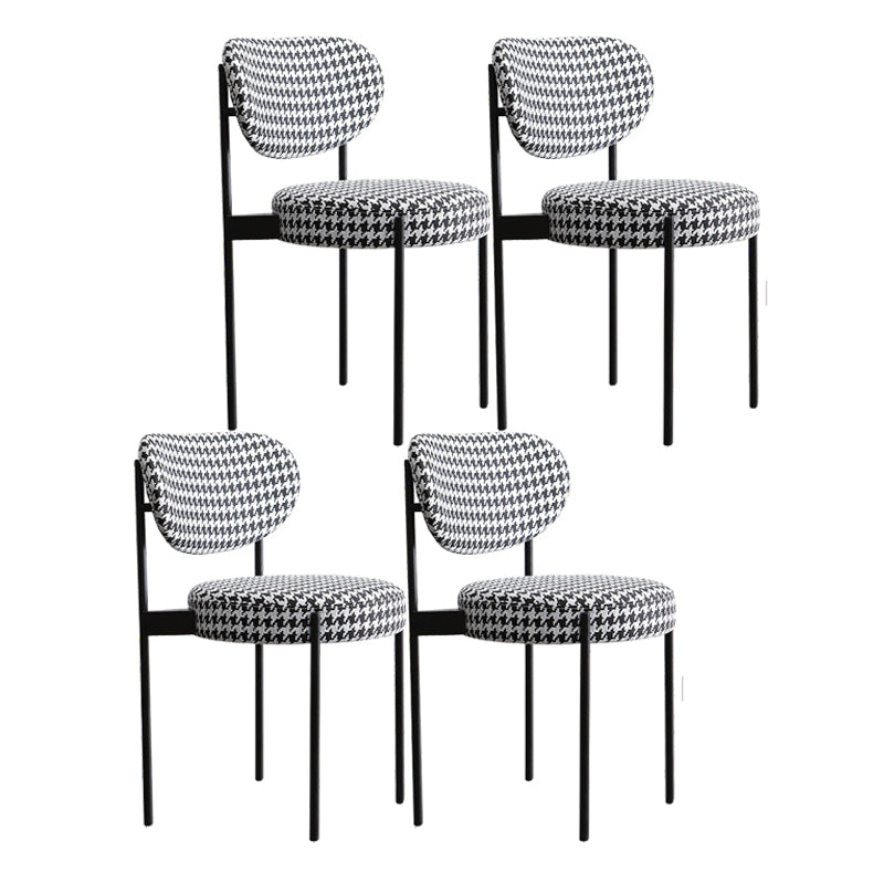 Modern Style Side Chair Open Back Armless Dining Chair for Home Black White 4 Piece Set Clearhalo 'Dining Chairs' 'Dining Tables & Seating' 'dining_chair' 'furn' 'furn_dining_chair' 'Furniture' 'furniture_dining_chair' 'Kitchen & Dining Furniture' 4978598