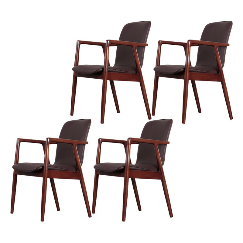 Arm Dining Chairs Modern Solid Wood Side Chairs for Dining Room Black 4 Piece Set Clearhalo 'Dining Chairs' 'Dining Tables & Seating' 'dining_chair' 'furn' 'furn_dining_chair' 'Furniture' 'furniture_dining_chair' 'Kitchen & Dining Furniture' 4978604