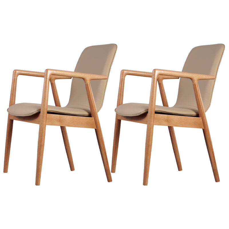 Arm Dining Chairs Modern Solid Wood Side Chairs for Dining Room Wood 2 Piece Set Clearhalo 'Dining Chairs' 'Dining Tables & Seating' 'dining_chair' 'furn' 'furn_dining_chair' 'Furniture' 'furniture_dining_chair' 'Kitchen & Dining Furniture' 4978608