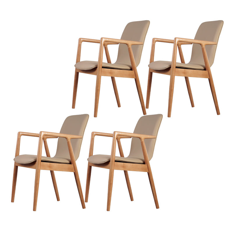 Arm Dining Chairs Modern Solid Wood Side Chairs for Dining Room Wood 4 Piece Set Clearhalo 'Dining Chairs' 'Dining Tables & Seating' 'dining_chair' 'furn' 'furn_dining_chair' 'Furniture' 'furniture_dining_chair' 'Kitchen & Dining Furniture' 4978611