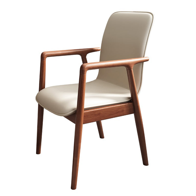 Arm Dining Chairs Modern Solid Wood Side Chairs for Dining Room Walnut 1 Piece Clearhalo 'Dining Chairs' 'Dining Tables & Seating' 'dining_chair' 'furn' 'furn_dining_chair' 'Furniture' 'furniture_dining_chair' 'Kitchen & Dining Furniture' 4978612