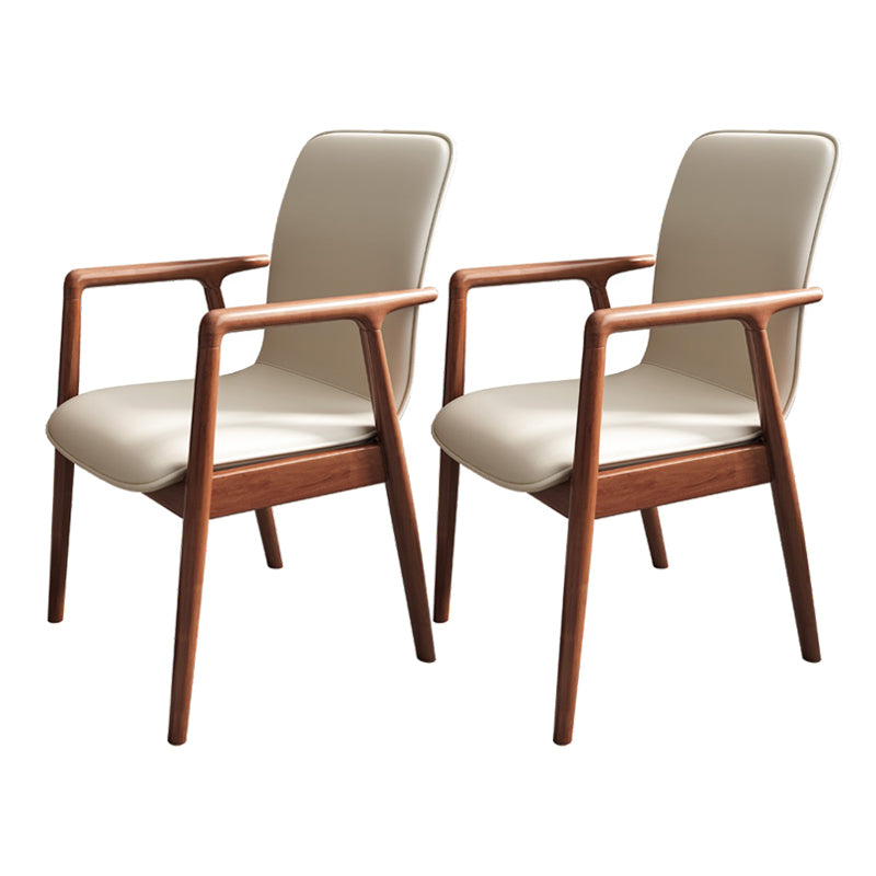 Arm Dining Chairs Modern Solid Wood Side Chairs for Dining Room Walnut 2 Piece Set Clearhalo 'Dining Chairs' 'Dining Tables & Seating' 'dining_chair' 'furn' 'furn_dining_chair' 'Furniture' 'furniture_dining_chair' 'Kitchen & Dining Furniture' 4978615