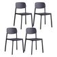 Plastic Contemporary Kitchen Dining Chair Armless Open Back Chair Black 4 Piece Set Clearhalo 'Dining Chairs' 'Dining Tables & Seating' 'dining_chair' 'furn' 'furn_dining_chair' 'Furniture' 'furniture_dining_chair' 'Kitchen & Dining Furniture' 4978621