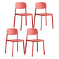 Plastic Contemporary Kitchen Dining Chair Armless Open Back Chair Red 4 Piece Set Clearhalo 'Dining Chairs' 'Dining Tables & Seating' 'dining_chair' 'furn' 'furn_dining_chair' 'Furniture' 'furniture_dining_chair' 'Kitchen & Dining Furniture' 4978637
