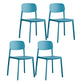 Plastic Contemporary Kitchen Dining Chair Armless Open Back Chair Blue 4 Piece Set Clearhalo 'Dining Chairs' 'Dining Tables & Seating' 'dining_chair' 'furn' 'furn_dining_chair' 'Furniture' 'furniture_dining_chair' 'Kitchen & Dining Furniture' 4978645
