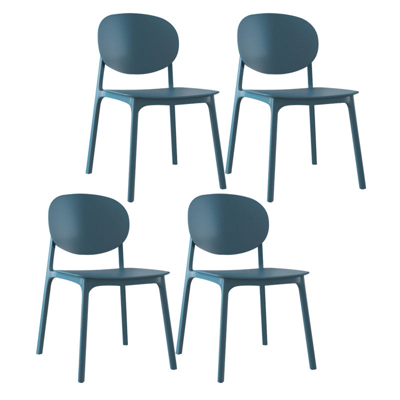 Plastic Contemporary Kitchen Dining Chair Armless Open Back Chair Light Blue 4 Piece Set Clearhalo 'Dining Chairs' 'Dining Tables & Seating' 'dining_chair' 'furn' 'furn_dining_chair' 'Furniture' 'furniture_dining_chair' 'Kitchen & Dining Furniture' 4978647