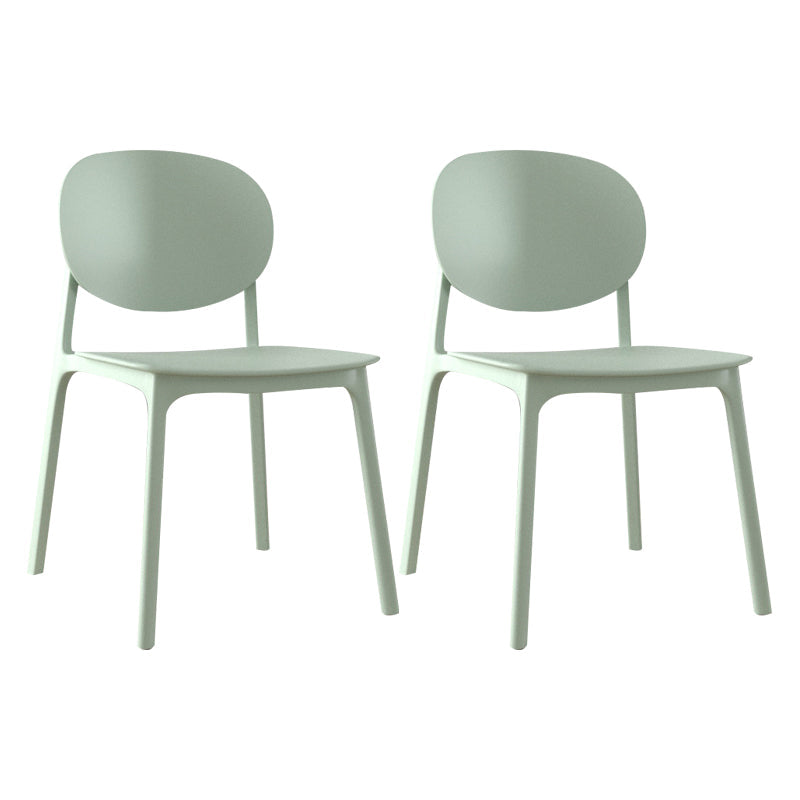 Plastic Contemporary Kitchen Dining Chair Armless Open Back Chair Light Green 2 Piece Set Clearhalo 'Dining Chairs' 'Dining Tables & Seating' 'dining_chair' 'furn' 'furn_dining_chair' 'Furniture' 'furniture_dining_chair' 'Kitchen & Dining Furniture' 4978650
