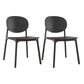 Plastic Contemporary Kitchen Dining Chair Armless Open Back Chair Textured Black 2 Piece Set Clearhalo 'Dining Chairs' 'Dining Tables & Seating' 'dining_chair' 'furn' 'furn_dining_chair' 'Furniture' 'furniture_dining_chair' 'Kitchen & Dining Furniture' 4978652