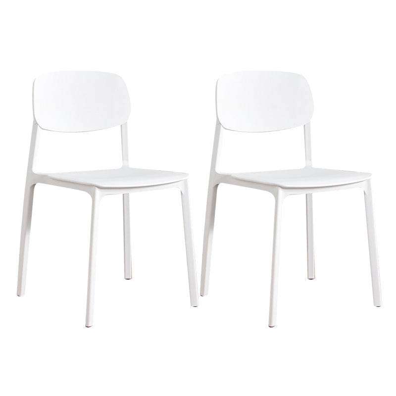 Plastic Contemporary Kitchen Dining Chair Armless Open Back Chair Textured White 2 Piece Set Clearhalo 'Dining Chairs' 'Dining Tables & Seating' 'dining_chair' 'furn' 'furn_dining_chair' 'Furniture' 'furniture_dining_chair' 'Kitchen & Dining Furniture' 4978654