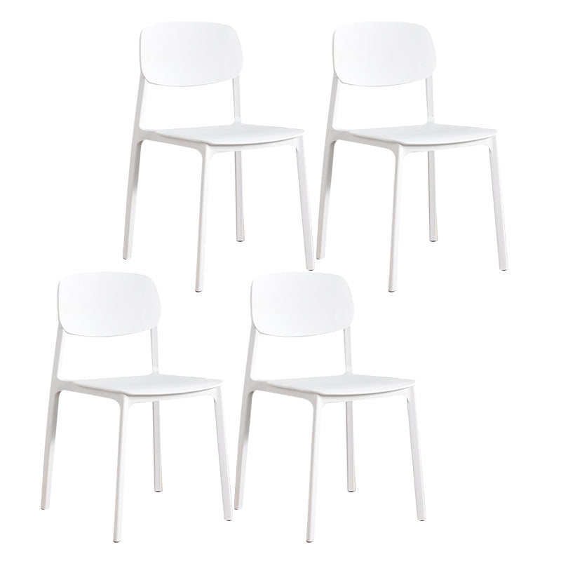 Plastic Contemporary Kitchen Dining Chair Armless Open Back Chair Textured White 4 Piece Set Clearhalo 'Dining Chairs' 'Dining Tables & Seating' 'dining_chair' 'furn' 'furn_dining_chair' 'Furniture' 'furniture_dining_chair' 'Kitchen & Dining Furniture' 4978655
