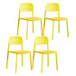 Plastic Contemporary Kitchen Dining Chair Armless Open Back Chair Light Yellow 4 Piece Set Clearhalo 'Dining Chairs' 'Dining Tables & Seating' 'dining_chair' 'furn' 'furn_dining_chair' 'Furniture' 'furniture_dining_chair' 'Kitchen & Dining Furniture' 4978657