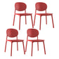 Plastic Contemporary Kitchen Dining Chair Armless Open Back Chair Light Red 4 Piece Set Clearhalo 'Dining Chairs' 'Dining Tables & Seating' 'dining_chair' 'furn' 'furn_dining_chair' 'Furniture' 'furniture_dining_chair' 'Kitchen & Dining Furniture' 4978659