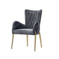Glam Style Dining Arm Chair Upholstered Dining Chair for Dining Room Grey Velvet 1 Piece Clearhalo 'Dining Chairs' 'Dining Tables & Seating' 'dining_chair' 'furn' 'furn_dining_chair' 'Furniture' 'furniture_dining_chair' 'Kitchen & Dining Furniture' 4978663