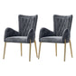 Glam Style Dining Arm Chair Upholstered Dining Chair for Dining Room Grey Velvet 2 Piece Set Clearhalo 'Dining Chairs' 'Dining Tables & Seating' 'dining_chair' 'furn' 'furn_dining_chair' 'Furniture' 'furniture_dining_chair' 'Kitchen & Dining Furniture' 4978664