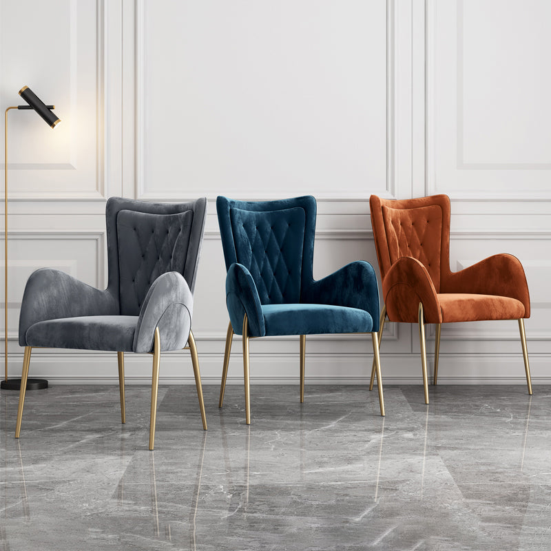 Glam Style Dining Arm Chair Upholstered Dining Chair for Dining Room Clearhalo 'Dining Chairs' 'Dining Tables & Seating' 'dining_chair' 'furn' 'furn_dining_chair' 'Furniture' 'furniture_dining_chair' 'Kitchen & Dining Furniture' 4978665