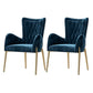 Glam Style Dining Arm Chair Upholstered Dining Chair for Dining Room Blue Velvet 2 Piece Set Clearhalo 'Dining Chairs' 'Dining Tables & Seating' 'dining_chair' 'furn' 'furn_dining_chair' 'Furniture' 'furniture_dining_chair' 'Kitchen & Dining Furniture' 4978681