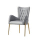 Glam Style Dining Arm Chair Upholstered Dining Chair for Dining Room Grey Faux Leather 1 Piece Clearhalo 'Dining Chairs' 'Dining Tables & Seating' 'dining_chair' 'furn' 'furn_dining_chair' 'Furniture' 'furniture_dining_chair' 'Kitchen & Dining Furniture' 4978683