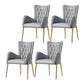 Glam Style Dining Arm Chair Upholstered Dining Chair for Dining Room Grey Faux Leather 4 Piece Set Clearhalo 'Dining Chairs' 'Dining Tables & Seating' 'dining_chair' 'furn' 'furn_dining_chair' 'Furniture' 'furniture_dining_chair' 'Kitchen & Dining Furniture' 4978685