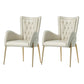 Glam Style Dining Arm Chair Upholstered Dining Chair for Dining Room White Faux Leather 2 Piece Set Clearhalo 'Dining Chairs' 'Dining Tables & Seating' 'dining_chair' 'furn' 'furn_dining_chair' 'Furniture' 'furniture_dining_chair' 'Kitchen & Dining Furniture' 4978687