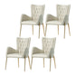 Glam Style Dining Arm Chair Upholstered Dining Chair for Dining Room White Faux Leather 4 Piece Set Clearhalo 'Dining Chairs' 'Dining Tables & Seating' 'dining_chair' 'furn' 'furn_dining_chair' 'Furniture' 'furniture_dining_chair' 'Kitchen & Dining Furniture' 4978688
