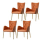 Glam Style Dining Arm Chair Upholstered Dining Chair for Dining Room Orange Faux Leather 4 Piece Set Clearhalo 'Dining Chairs' 'Dining Tables & Seating' 'dining_chair' 'furn' 'furn_dining_chair' 'Furniture' 'furniture_dining_chair' 'Kitchen & Dining Furniture' 4978691