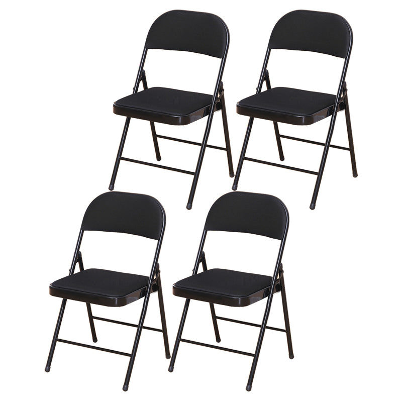 Modern Style Side Chair Open Back Folding Indoor Dining Chair Black Cotton 4 Piece Set Clearhalo 'Dining Chairs' 'Dining Tables & Seating' 'dining_chair' 'furn' 'furn_dining_chair' 'Furniture' 'furniture_dining_chair' 'Kitchen & Dining Furniture' 4978697