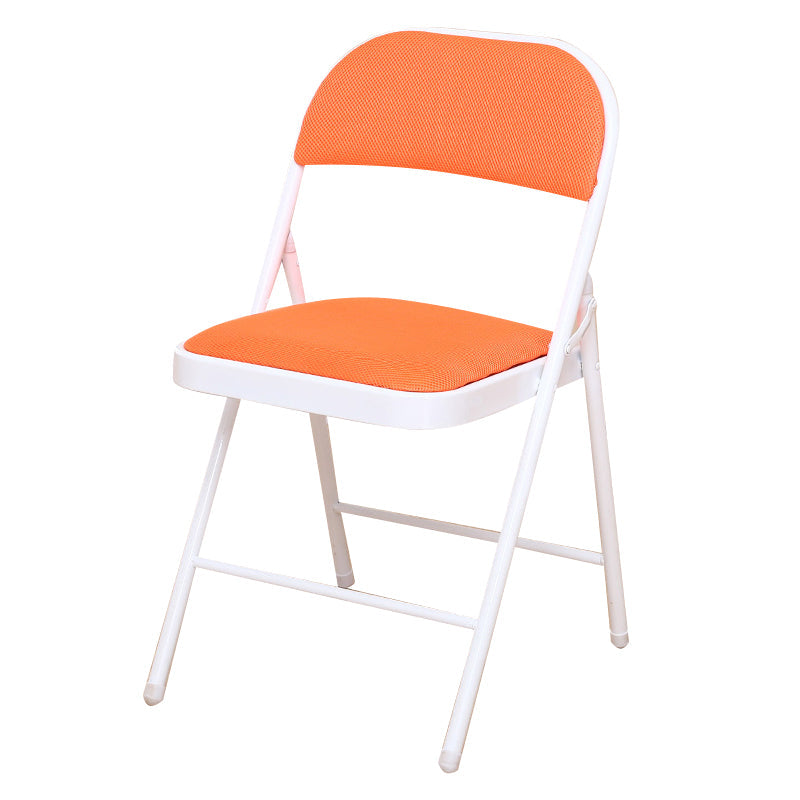 Modern Style Side Chair Open Back Folding Indoor Dining Chair Orange Cotton 1 Piece Clearhalo 'Dining Chairs' 'Dining Tables & Seating' 'dining_chair' 'furn' 'furn_dining_chair' 'Furniture' 'furniture_dining_chair' 'Kitchen & Dining Furniture' 4978700