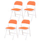 Modern Style Side Chair Open Back Folding Indoor Dining Chair Orange Cotton 4 Piece Set Clearhalo 'Dining Chairs' 'Dining Tables & Seating' 'dining_chair' 'furn' 'furn_dining_chair' 'Furniture' 'furniture_dining_chair' 'Kitchen & Dining Furniture' 4978704