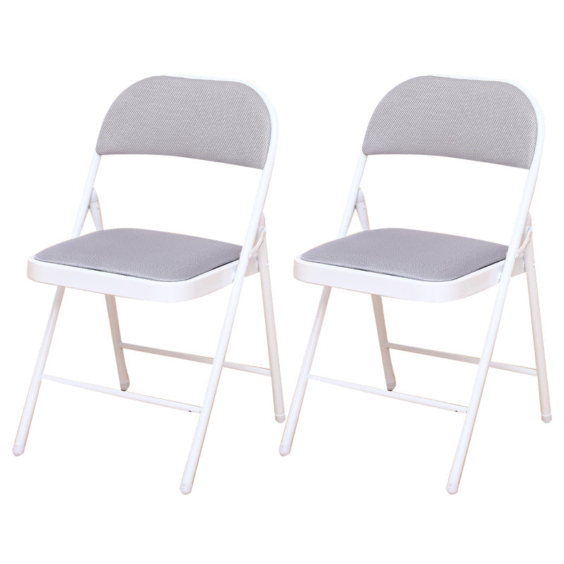Modern Style Side Chair Open Back Folding Indoor Dining Chair Grey Cotton 2 Piece Set Clearhalo 'Dining Chairs' 'Dining Tables & Seating' 'dining_chair' 'furn' 'furn_dining_chair' 'Furniture' 'furniture_dining_chair' 'Kitchen & Dining Furniture' 4978707