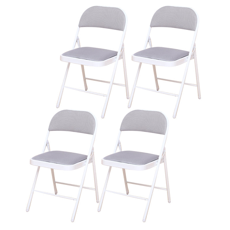 Modern Style Side Chair Open Back Folding Indoor Dining Chair Grey Cotton 4 Piece Set Clearhalo 'Dining Chairs' 'Dining Tables & Seating' 'dining_chair' 'furn' 'furn_dining_chair' 'Furniture' 'furniture_dining_chair' 'Kitchen & Dining Furniture' 4978710