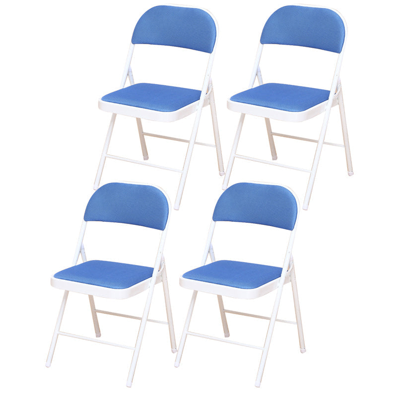 Modern Style Side Chair Open Back Folding Indoor Dining Chair Blue Cotton 4 Piece Set Clearhalo 'Dining Chairs' 'Dining Tables & Seating' 'dining_chair' 'furn' 'furn_dining_chair' 'Furniture' 'furniture_dining_chair' 'Kitchen & Dining Furniture' 4978716