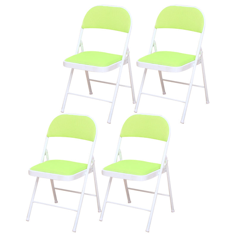 Modern Style Side Chair Open Back Folding Indoor Dining Chair Lemon Green Cotton 4 Piece Set Clearhalo 'Dining Chairs' 'Dining Tables & Seating' 'dining_chair' 'furn' 'furn_dining_chair' 'Furniture' 'furniture_dining_chair' 'Kitchen & Dining Furniture' 4978721