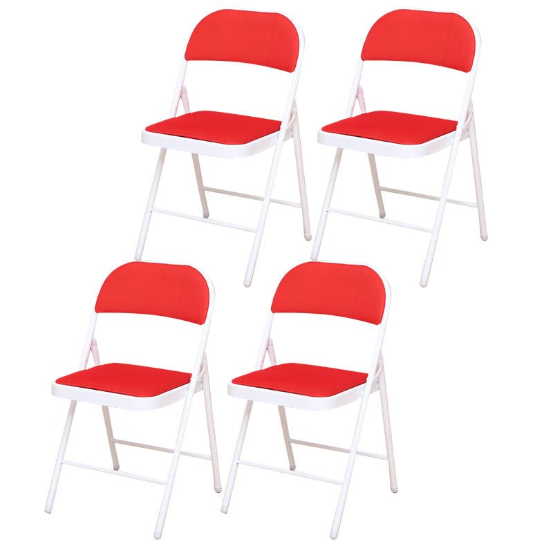 Modern Style Side Chair Open Back Folding Indoor Dining Chair Red-White Cotton 4 Piece Set Clearhalo 'Dining Chairs' 'Dining Tables & Seating' 'dining_chair' 'furn' 'furn_dining_chair' 'Furniture' 'furniture_dining_chair' 'Kitchen & Dining Furniture' 4978725