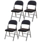 Modern Style Side Chair Open Back Folding Indoor Dining Chair Black Faux Leather 4 Piece Set Clearhalo 'Dining Chairs' 'Dining Tables & Seating' 'dining_chair' 'furn' 'furn_dining_chair' 'Furniture' 'furniture_dining_chair' 'Kitchen & Dining Furniture' 4978728