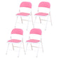Modern Style Side Chair Open Back Folding Indoor Dining Chair Pink Faux Leather 4 Piece Set Clearhalo 'Dining Chairs' 'Dining Tables & Seating' 'dining_chair' 'furn' 'furn_dining_chair' 'Furniture' 'furniture_dining_chair' 'Kitchen & Dining Furniture' 4978731