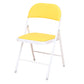 Modern Style Side Chair Open Back Folding Indoor Dining Chair Yellow Faux Leather 1 Piece Clearhalo 'Dining Chairs' 'Dining Tables & Seating' 'dining_chair' 'furn' 'furn_dining_chair' 'Furniture' 'furniture_dining_chair' 'Kitchen & Dining Furniture' 4978732