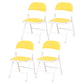 Modern Style Side Chair Open Back Folding Indoor Dining Chair Yellow Faux Leather 4 Piece Set Clearhalo 'Dining Chairs' 'Dining Tables & Seating' 'dining_chair' 'furn' 'furn_dining_chair' 'Furniture' 'furniture_dining_chair' 'Kitchen & Dining Furniture' 4978734