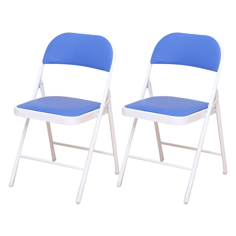 Modern Style Side Chair Open Back Folding Indoor Dining Chair Blue Faux Leather 2 Piece Set Clearhalo 'Dining Chairs' 'Dining Tables & Seating' 'dining_chair' 'furn' 'furn_dining_chair' 'Furniture' 'furniture_dining_chair' 'Kitchen & Dining Furniture' 4978742