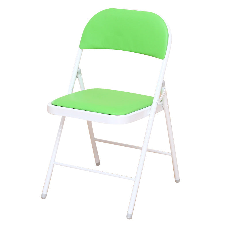 Modern Style Side Chair Open Back Folding Indoor Dining Chair Green Faux Leather 1 Piece Clearhalo 'Dining Chairs' 'Dining Tables & Seating' 'dining_chair' 'furn' 'furn_dining_chair' 'Furniture' 'furniture_dining_chair' 'Kitchen & Dining Furniture' 4978744
