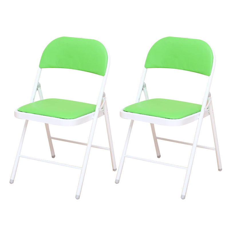 Modern Style Side Chair Open Back Folding Indoor Dining Chair Green Faux Leather 2 Piece Set Clearhalo 'Dining Chairs' 'Dining Tables & Seating' 'dining_chair' 'furn' 'furn_dining_chair' 'Furniture' 'furniture_dining_chair' 'Kitchen & Dining Furniture' 4978745