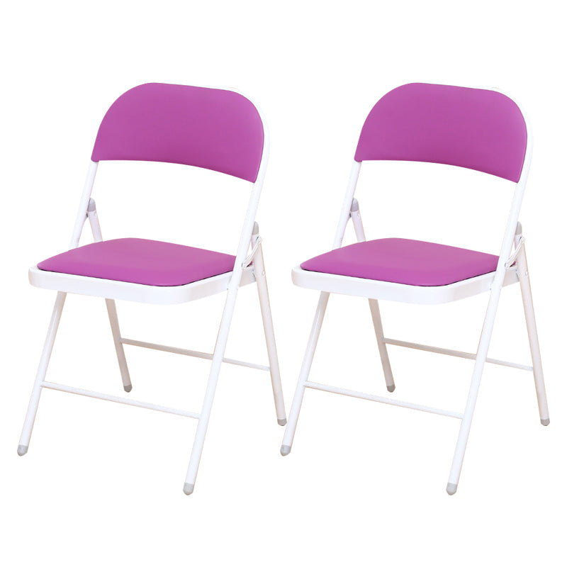 Modern Style Side Chair Open Back Folding Indoor Dining Chair Purple Faux Leather 2 Piece Set Clearhalo 'Dining Chairs' 'Dining Tables & Seating' 'dining_chair' 'furn' 'furn_dining_chair' 'Furniture' 'furniture_dining_chair' 'Kitchen & Dining Furniture' 4978748