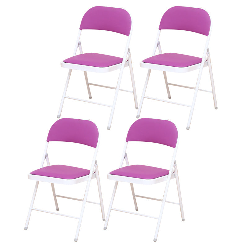 Modern Style Side Chair Open Back Folding Indoor Dining Chair Purple Faux Leather 4 Piece Set Clearhalo 'Dining Chairs' 'Dining Tables & Seating' 'dining_chair' 'furn' 'furn_dining_chair' 'Furniture' 'furniture_dining_chair' 'Kitchen & Dining Furniture' 4978749