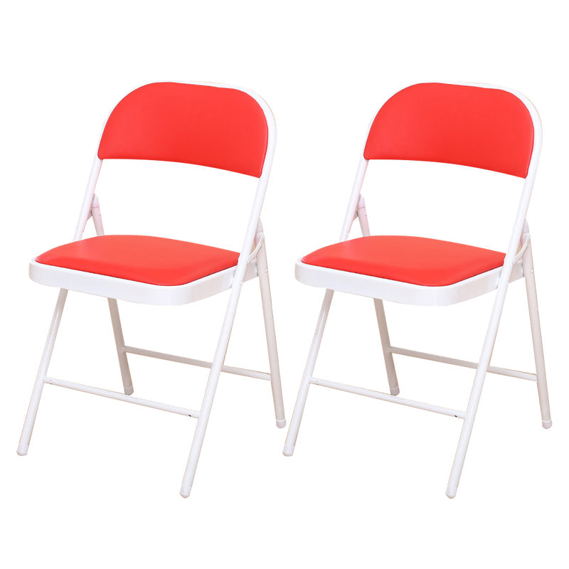 Modern Style Side Chair Open Back Folding Indoor Dining Chair Red-White Faux Leather 2 Piece Set Clearhalo 'Dining Chairs' 'Dining Tables & Seating' 'dining_chair' 'furn' 'furn_dining_chair' 'Furniture' 'furniture_dining_chair' 'Kitchen & Dining Furniture' 4978757